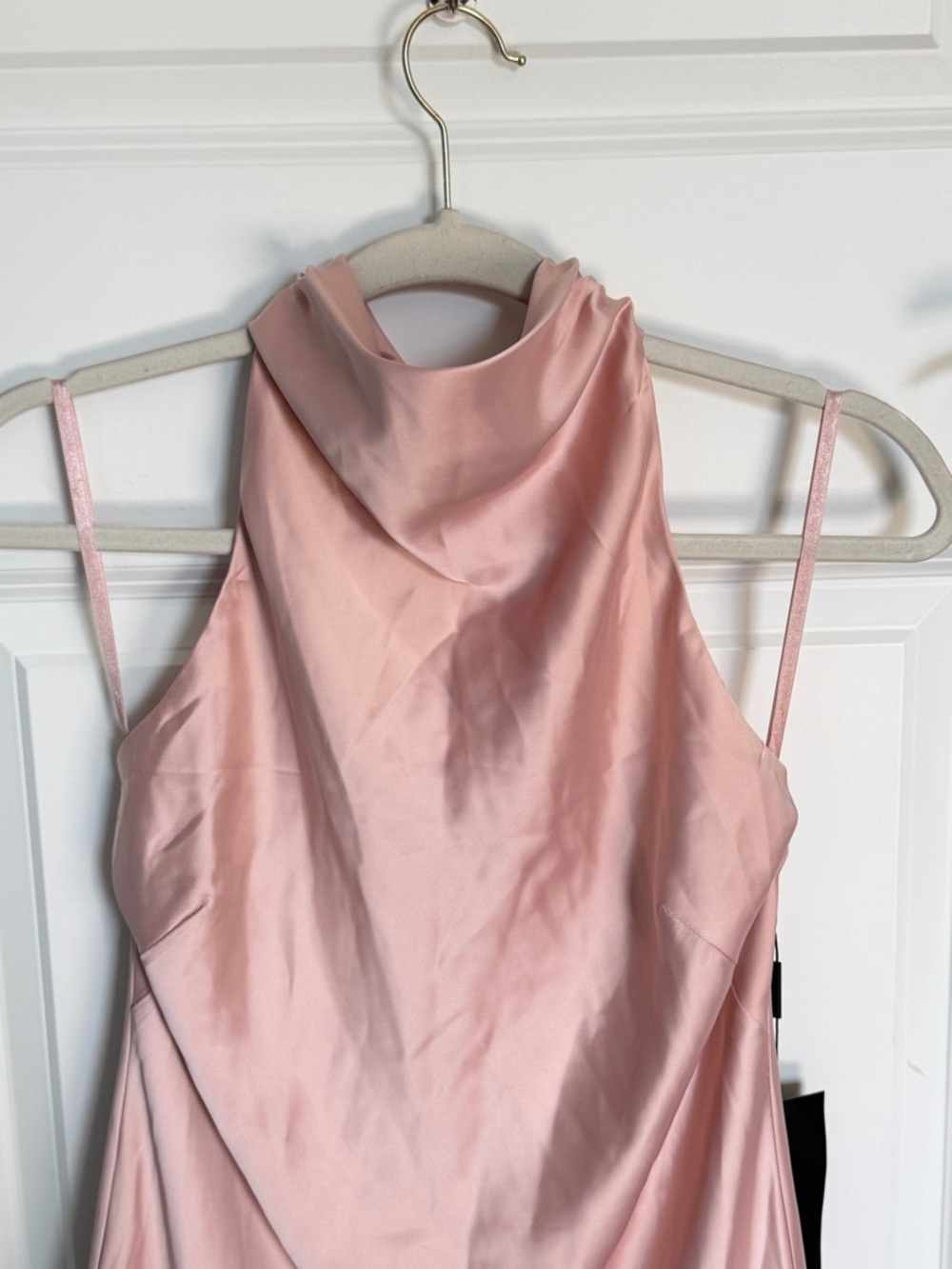 NWT White House Black Market Rose Smoke Satin Halter Maxi Dress 2 54467 - Picture 3 of 13